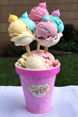 variety of Ice cream in a cup, an essential summer treat, Ai-generated - 733673588