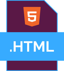 HTML  File extension Icon Fill Crisp corners with symbol