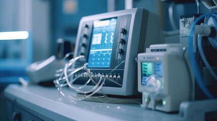 Medical equipment and tools in a modern operating room