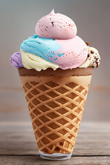 variety of Ice cream in a cup, an essential summer treat, Ai-generated - 733674320