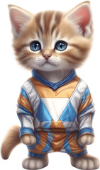 Football (Soccer) kitten, A cute kitten in a soccer uniform