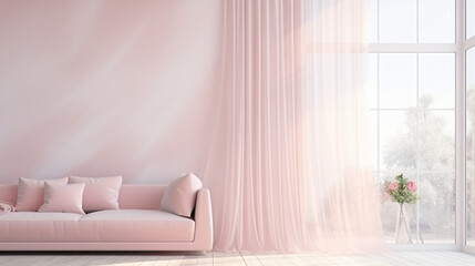 Delicate pink curtain