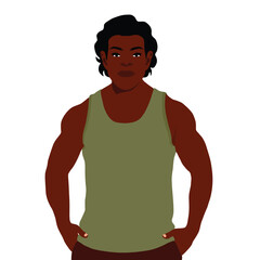 Fototapeta premium Modern fashionable black man in elegant art style vector