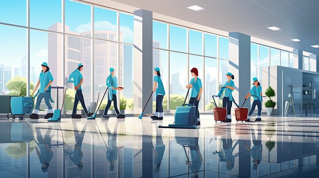 professional cleaning office building