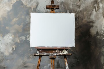 An Easel With Blank White Board, Ready To Be Filled