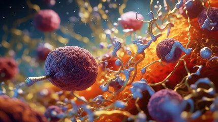 Obraz na płótnie Canvas Exploring Nano-Molecular Cells with modern advanced microscopes