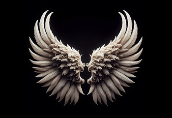 Obraz premium Angel wings isolated in black