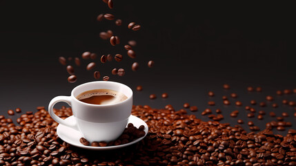 Obraz premium Coffee close-up background, business shot