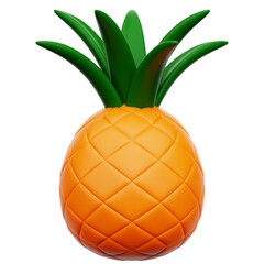 Fototapeta na wymiar Pineapple Fruit 3D Icon Rendering Isolated Transparent Background