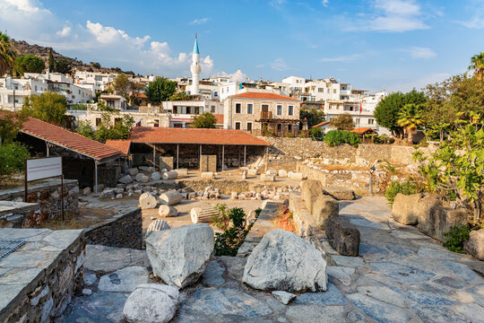 The ruins of the Mausoleum at Halicarnassus (Tomb of Mausolus) in Bodrum, Turkey