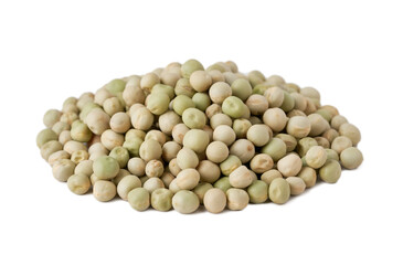 dry green pea matar isolated on white background