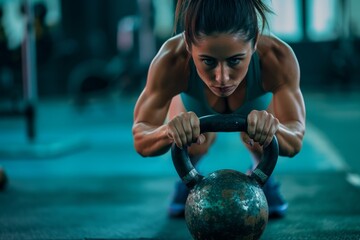 Kettlebell Exercises For Lower Body Strength: Demonstration By A Fit Woman