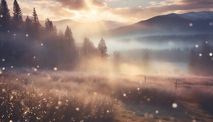 Fototapeta premium Muted wonderland, hazy, sparkling