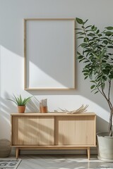 Picture frame mockup, minimalist interior design