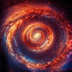 AI generated illustration of A spiral-shaped cosmic phenomena in a vibrant colors