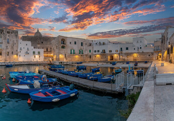 The old harbour view in Monopoli Town in Italy