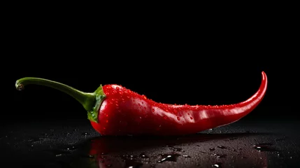 Poster Fresh hot red chili pepper © Fauzia