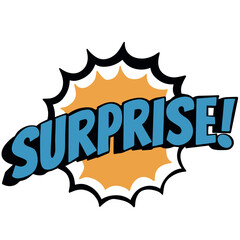 Vector surprise pop art word illustration
