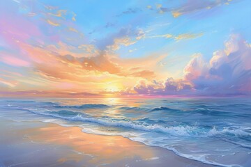 Captivating Pastel Hues Transform The Sky And Sea Horizon Into A Serene Masterpiece At Sunset