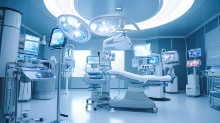 The modern equipment in the operating room