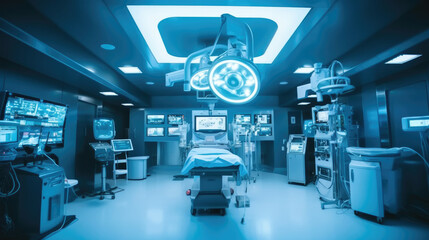 The modern equipment in the operating room