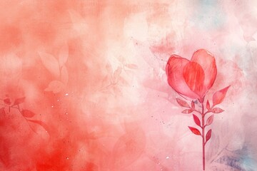 Elegant Floral Watercolor Background With Valentine's Day Theme For Versatile Uses