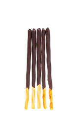 chocolate covered sticks isolated