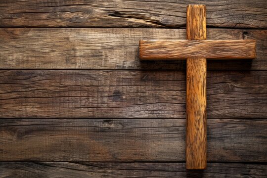Good Friday Wooden Cross With Blank Space For Text