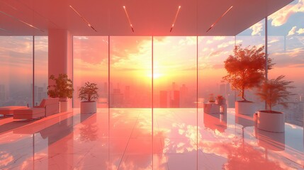 Virtual reality office space design. AI generated illustration
