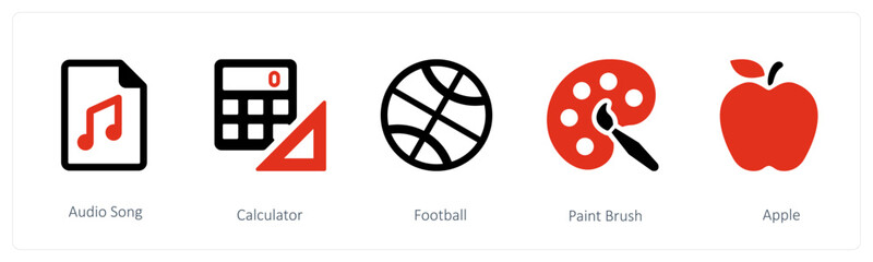 audio song, calculator and football
