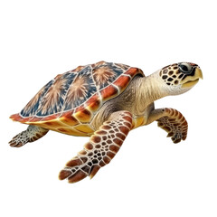 Hawksbill Sea Turtle PNG Cutout, Generative AI