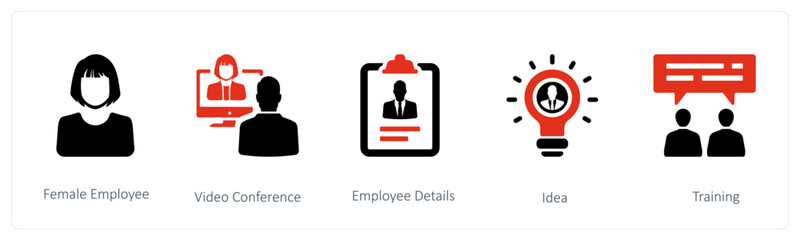 female employee, video conference and employee details,