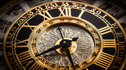 Fototapeta na wymiar A close up of a clock