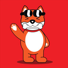 Kawai Shiba Inu character. Cute animal character with various expressions. Shiba Inu 