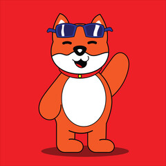 Kawai Shiba Inu character. Cute animal character with various expressions. Shiba Inu 