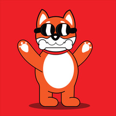 Kawai Shiba Inu character. Cute animal character with various expressions. Shiba Inu 