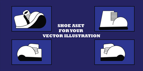 Shoe and glasses aset for your vector illustration. Editable vector illustration. 