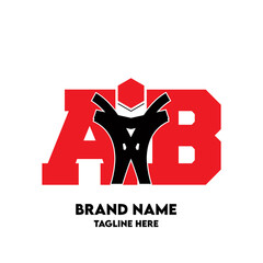 AB Letter Logo Design-AB Letter Circle Logo Design-Letter AB Logo Design