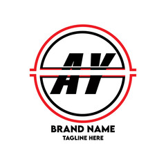 AY Letter Logo Design-AY Letter Circle Logo Design-Letter AY Logo Design