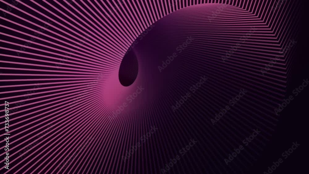 Aufkleber Geometric background with spiral line pattern. 3d rendering loop animation 4K