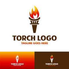 fire torch vector logo