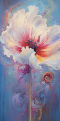 Vibrant Elegance: Stylized Poppies in Digital Oil Painting