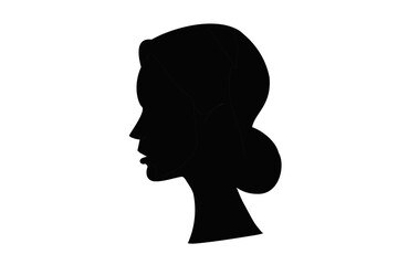 Silhouette of woman side view face isolated vector-illustration. Woman beauty concept background