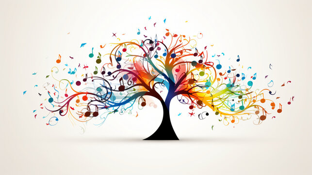 Idea music theme eco notes tree