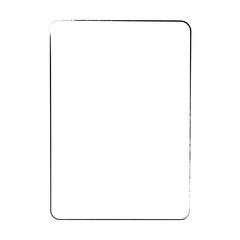 Frame border curved grunge shape icon, vertical rectangle decorative doodle element for design in vector illustration