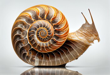 animal05 snail nautilus ammonite gastropod winkle mollusk transparent background cutout. Generative AI - obrazy, fototapety, plakaty