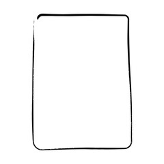 Frame border curved grunge shape icon, vertical rectangle decorative doodle element for design in vector illustration