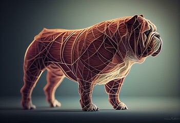 ultra fat dog illustration generative ai