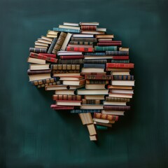 A Brain Made of Books Representing Learning, Intellectual Development.