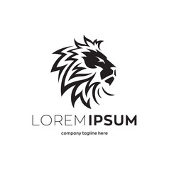 head lion line art logo